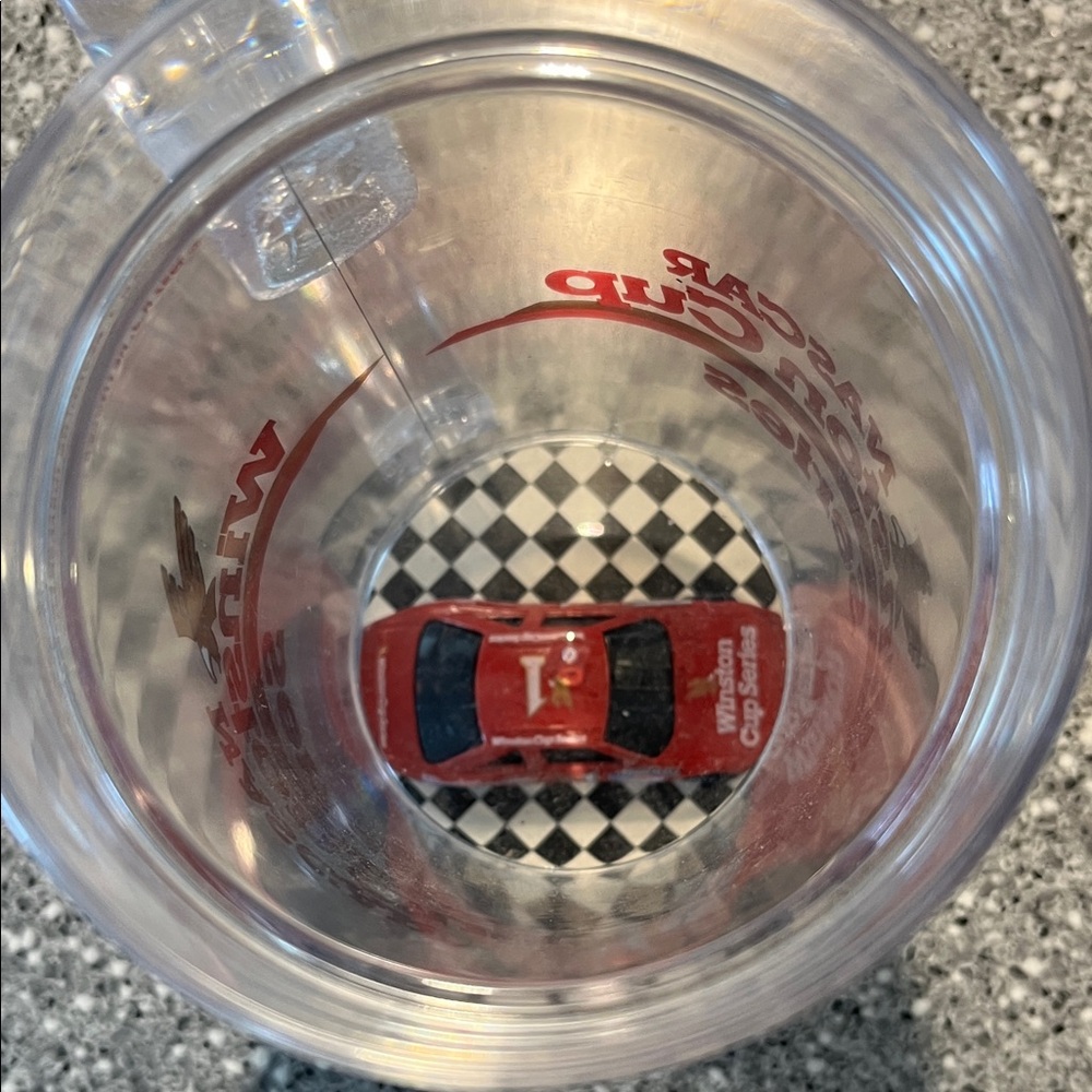 Vintage Nascar Acrylic Mug with Red Winston Cup Graphics - Picture 4 of 5